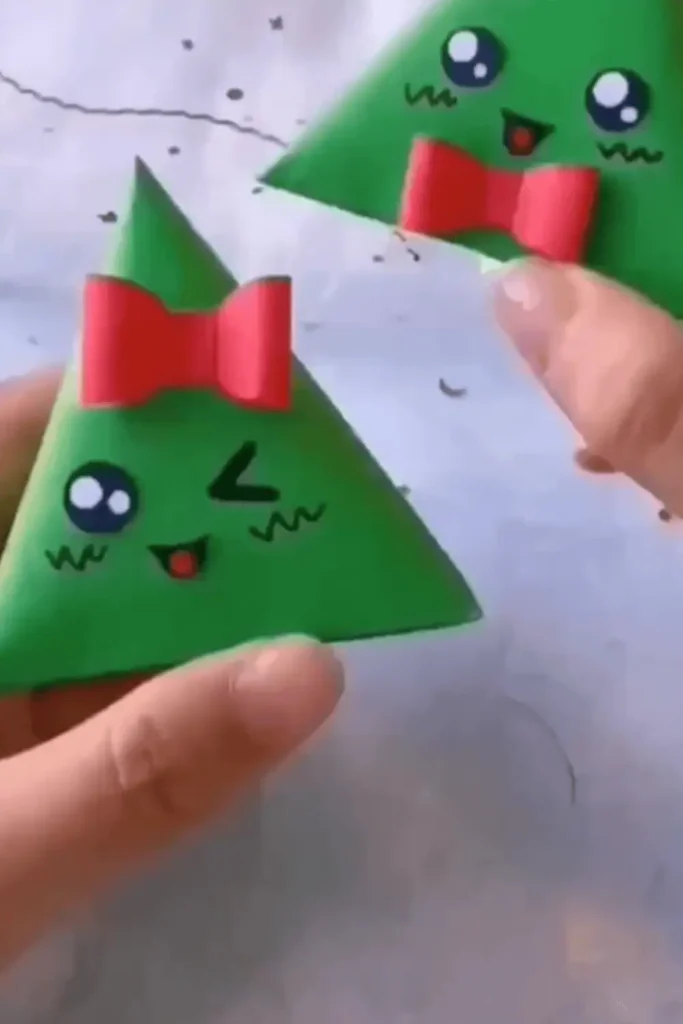 Cute Paper Christmas Tree Candy Package Beginner DIY