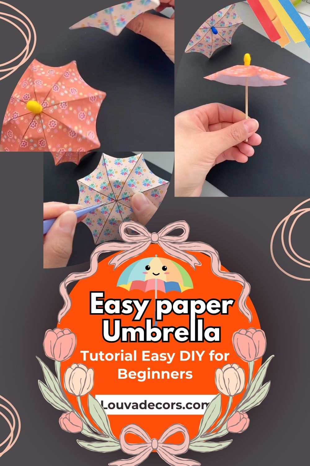Easy paper Umbrella tutorials for beginners
