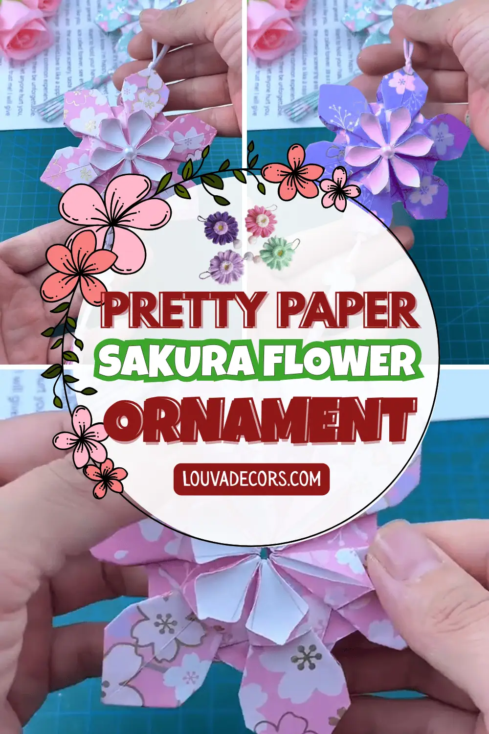 Pretty Paper Sakura Flower Ornament