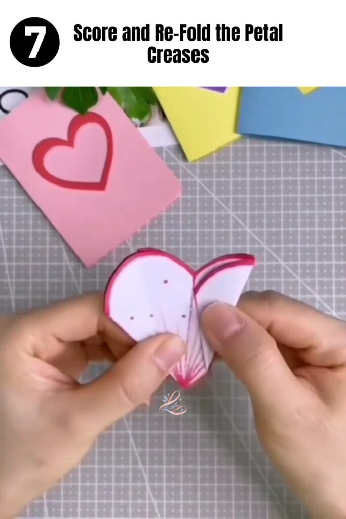 Step 7 - Score and Re-Fold the Petal Creases