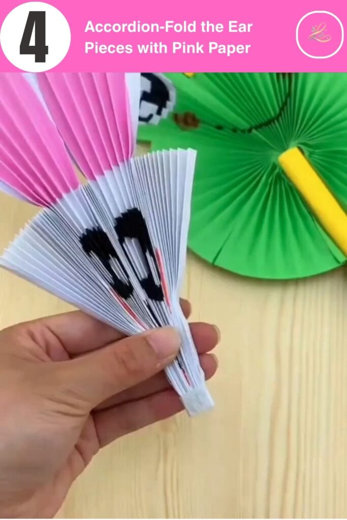 Fold the Ear Pieces with Pink Paper
