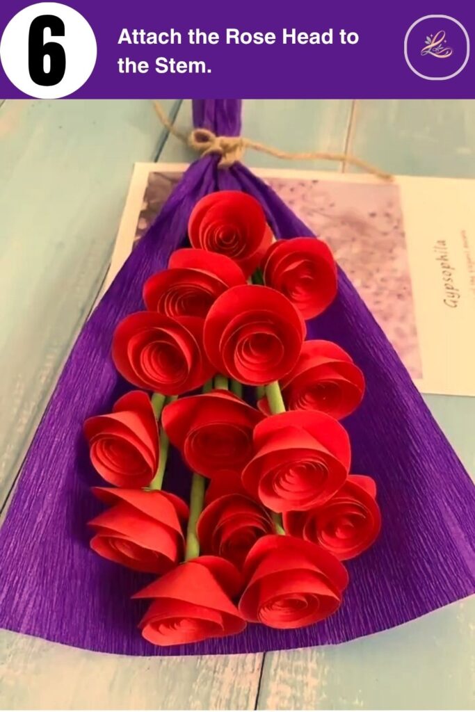 Attach the Rose Head to the Stem