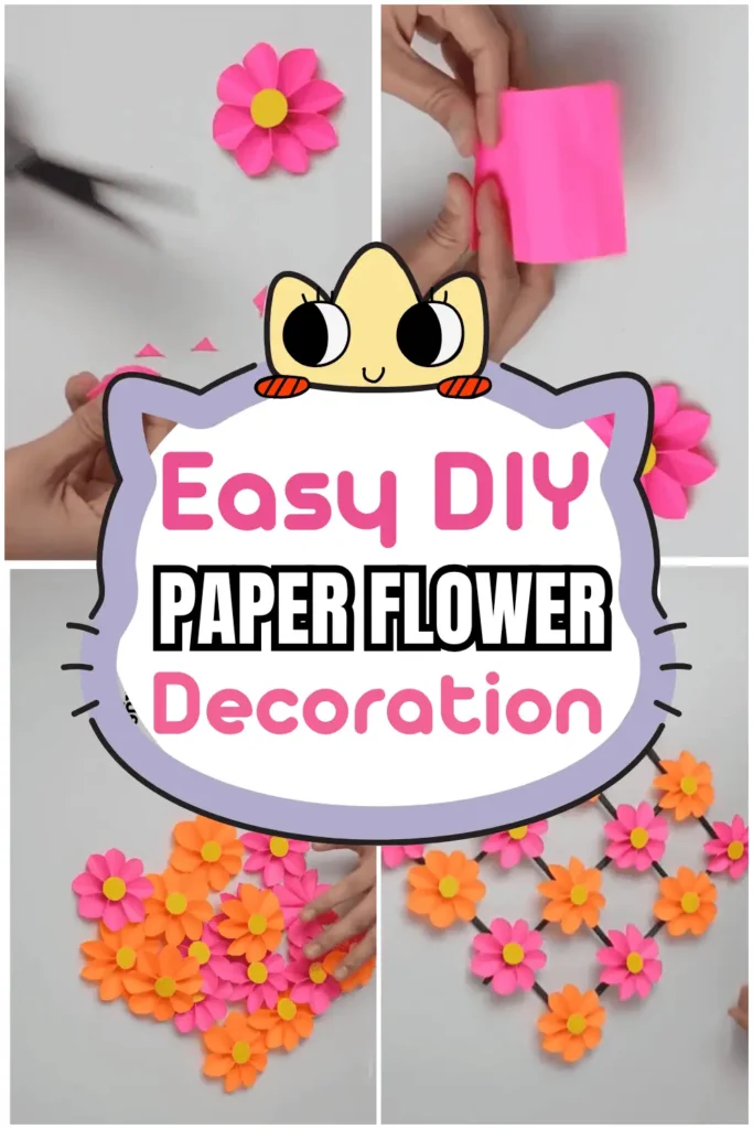 Paper Flower Wall Decoration Easy DIY for Beginners