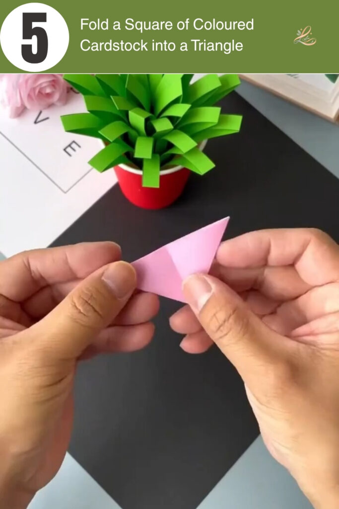Fold a Square of Coloured Cardstock into a Triangle