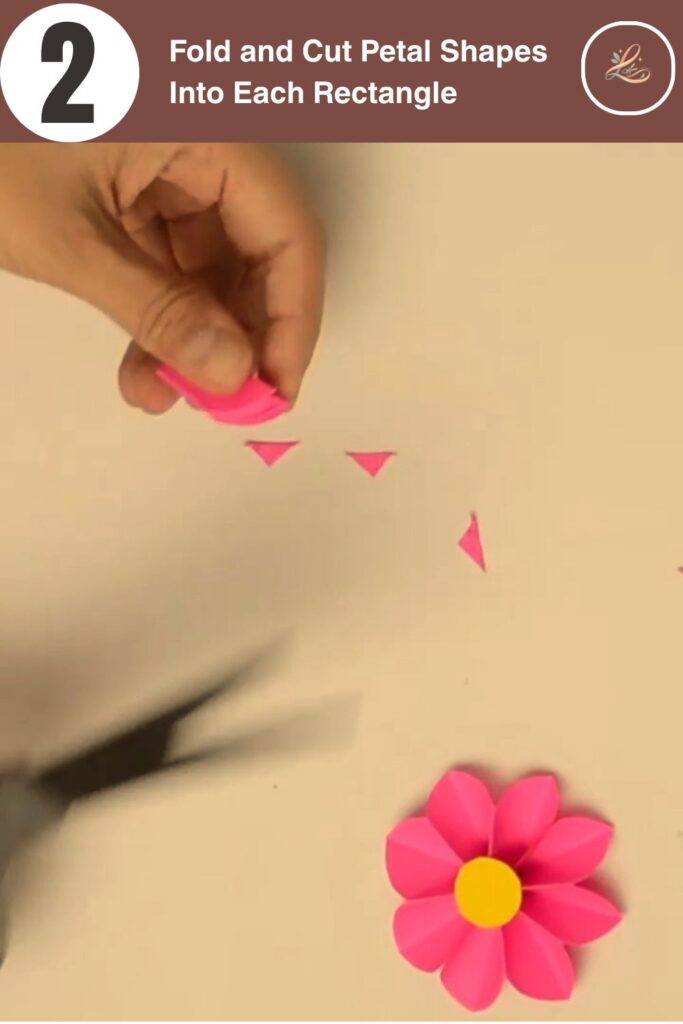 Fold and Cut Petal Shapes Into Each Rectangle
