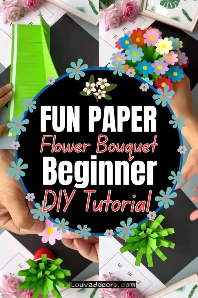 Paper Flower Bouquet in a Pot  Beginner DIY Tutorial