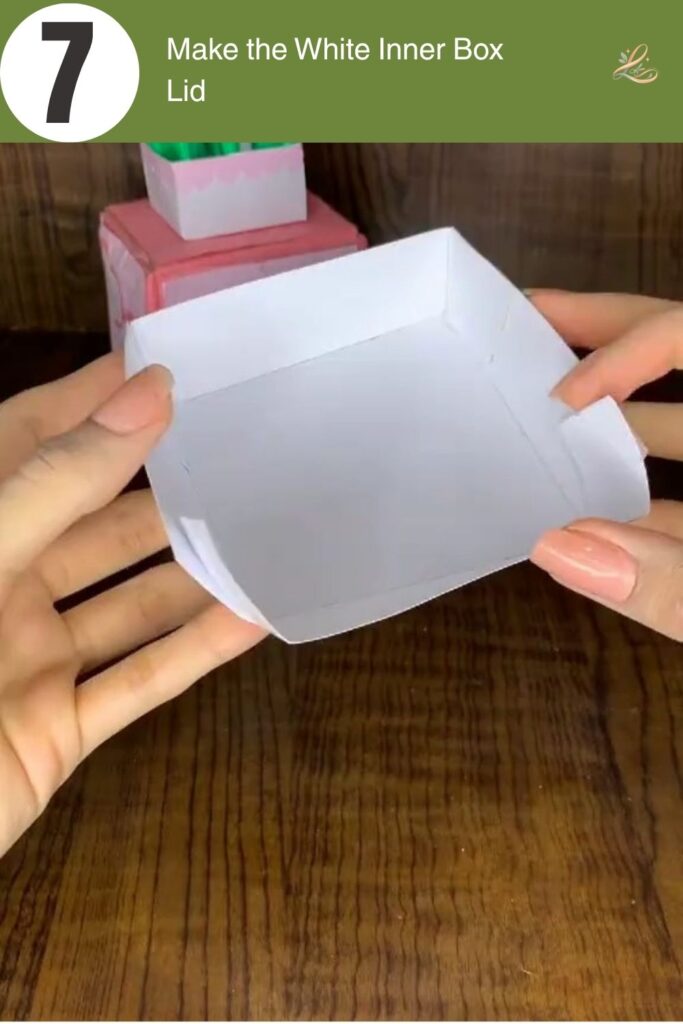 Paper Surprise Gift Box with Tulips Easy Beginner Tutorial Make the White Inner Box Lid