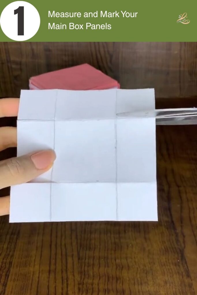 Paper Surprise Gift Box with Tulips Easy Beginner Tutorial Measure and Mark Your Main Box Panels