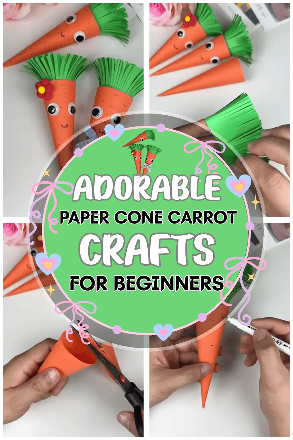 Adorable paper cone carrot craft
