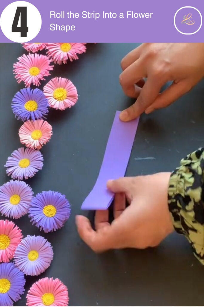 Roll the Strip Into a Flower Shape
