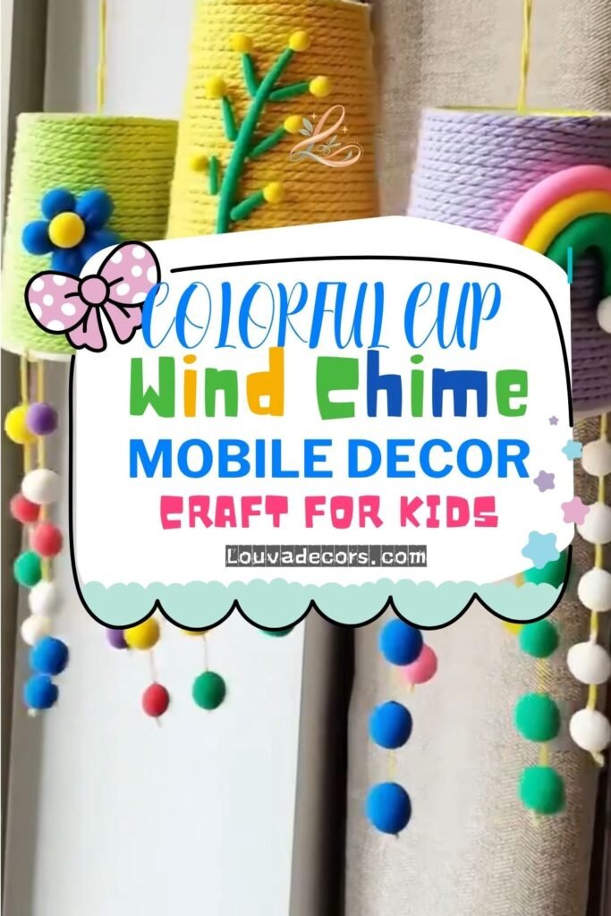 Colorful Cup Wind Chime Mobile for Beginners (DIY Decor)