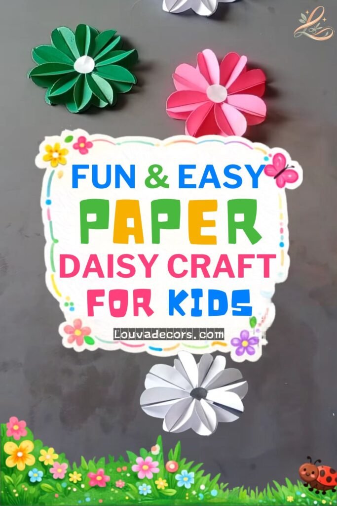 Pretty Paper Daisy Flower Craft for Kids