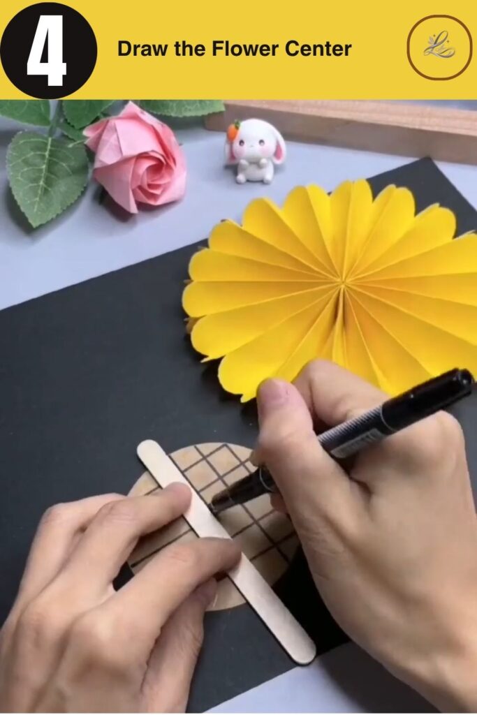 Bright Paper Sunflower Bouquet Anyone Can Make Creating a textured seed pattern for a paper sunflower center.