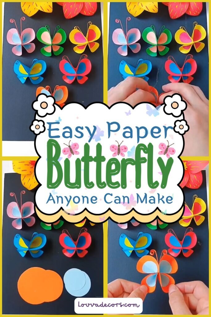Colourful Paper Butterfly Craft Anyone Can Make in 2 Minutes