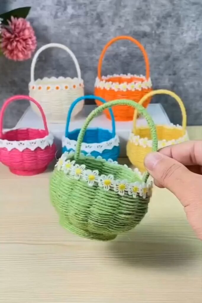 Colorful Paper Cup Mini Basket 
