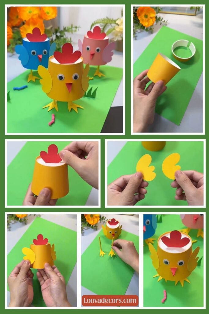 Adorable Paper Cup Chicken Craft for Beginners (#1) Step by Step Paper Chicken