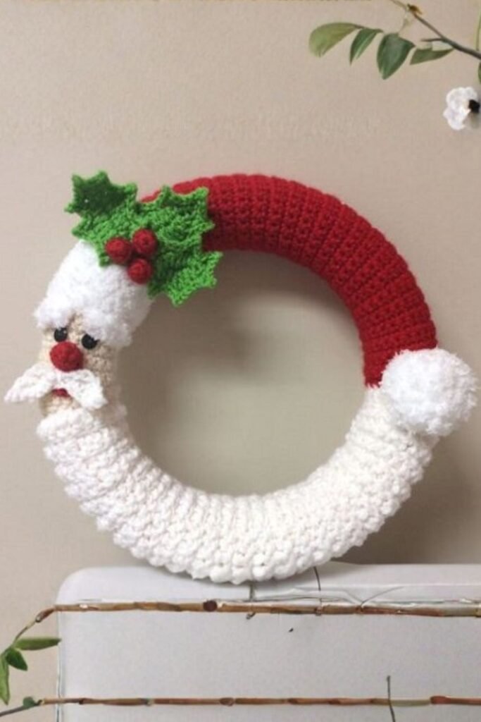 Crochet Santa Wreath