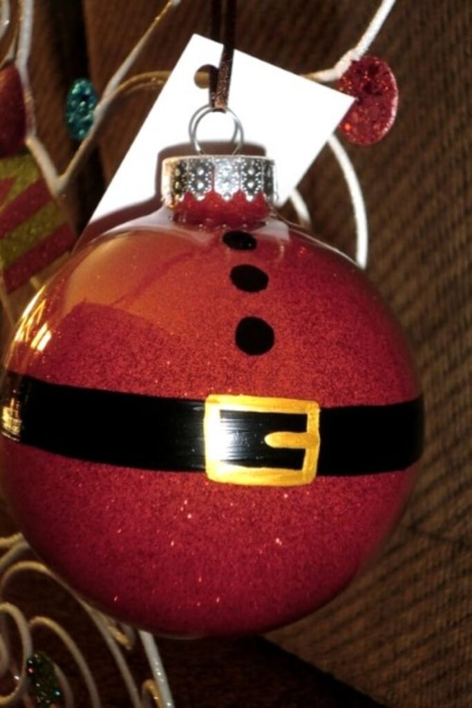 Glitter Santa Suit Bauble