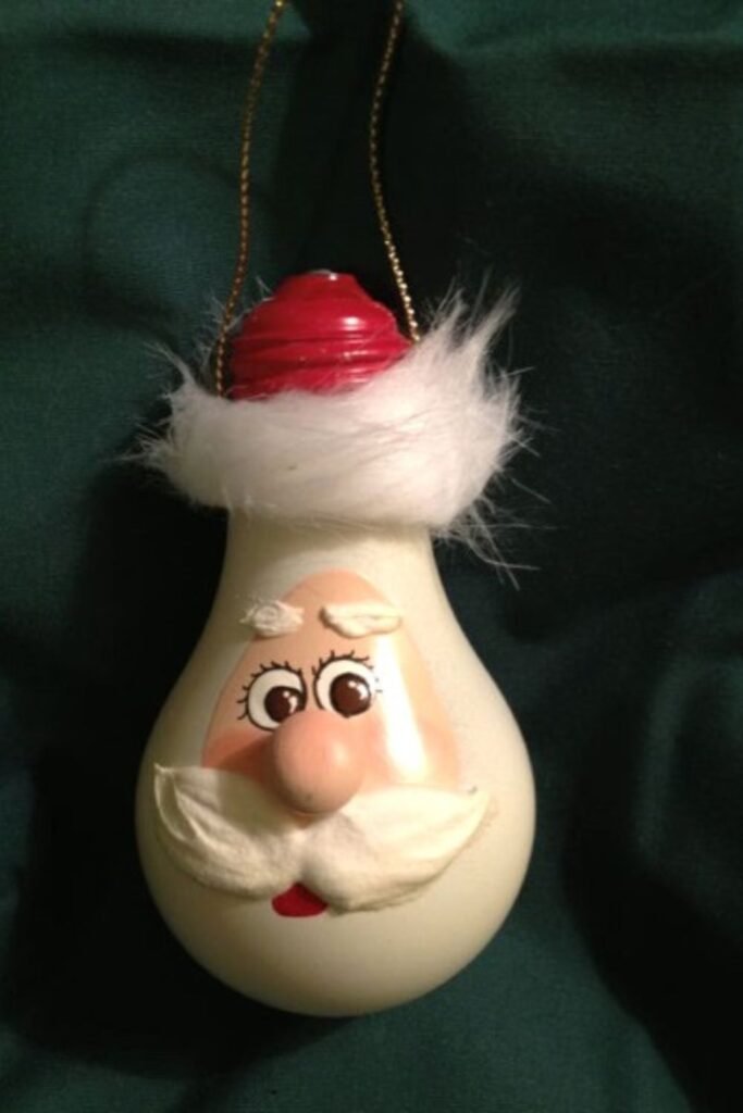 Light Bulb Santa Ornament
