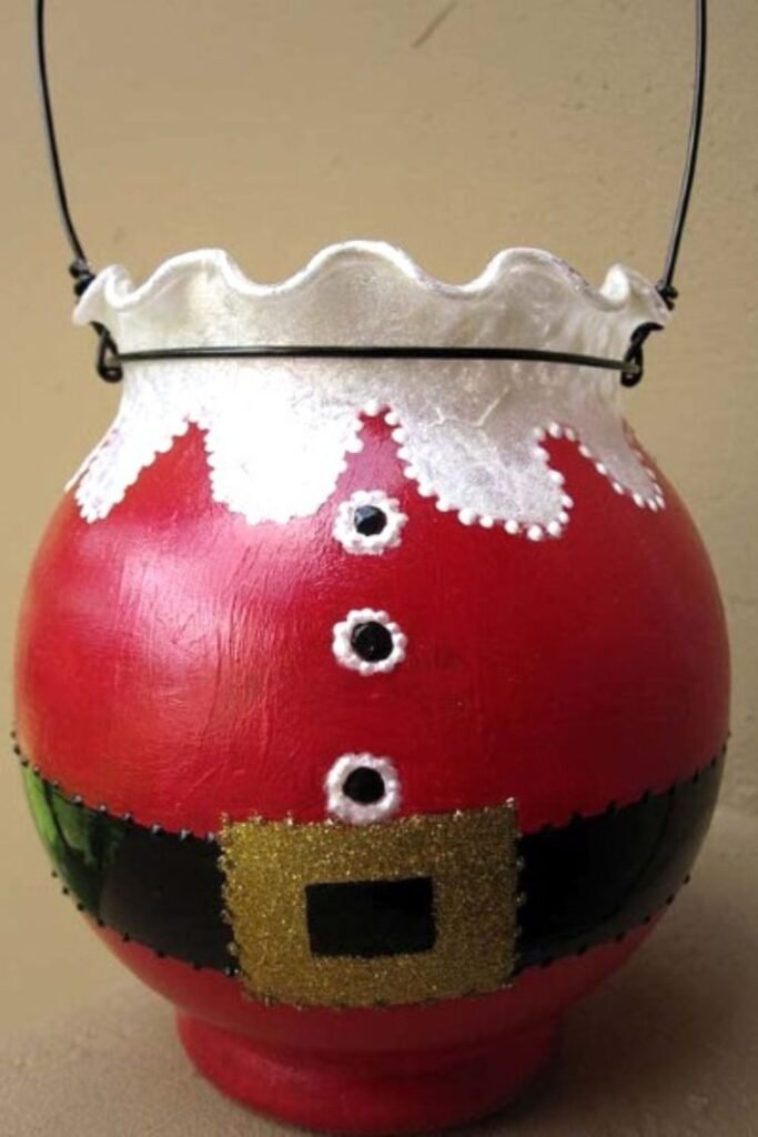 Painted Santa Suit Lantern