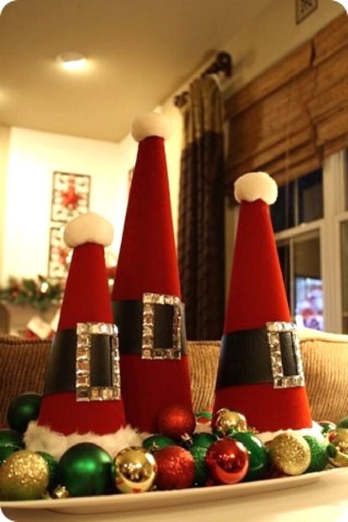 Santa Hat Cone Centerpiece
