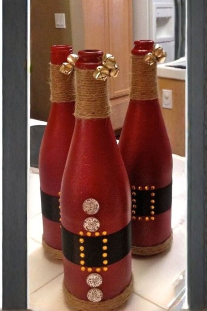 Santa Suit Wine Bottle Trio
