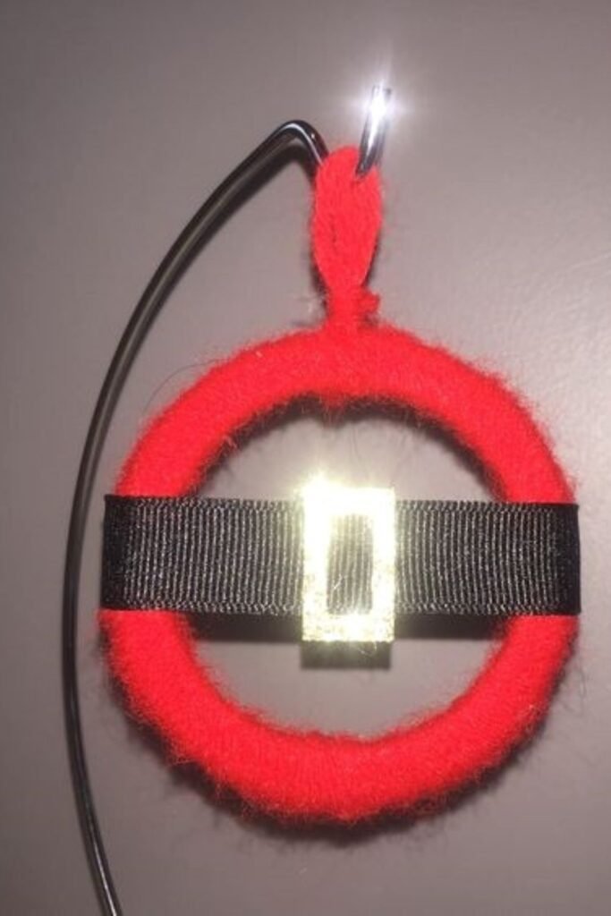 Yarn-Wrapped Santa Belt Ornament