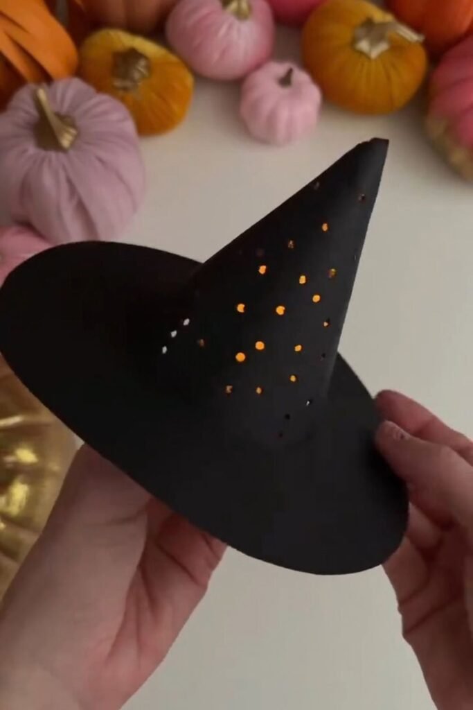 Glowing Paper DIY Witch Hat for Beginners Add Your Light and Style the Hat