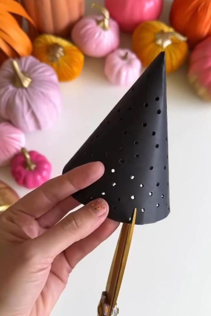 Glowing Paper DIY Witch Hat for Beginners Roll and Secure the Cone