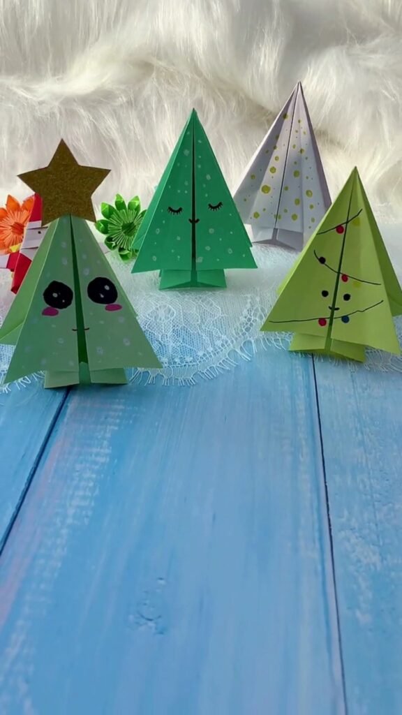 Easy DIY 3D Origami Christmas Tree (Cute Folded Holiday Decor)